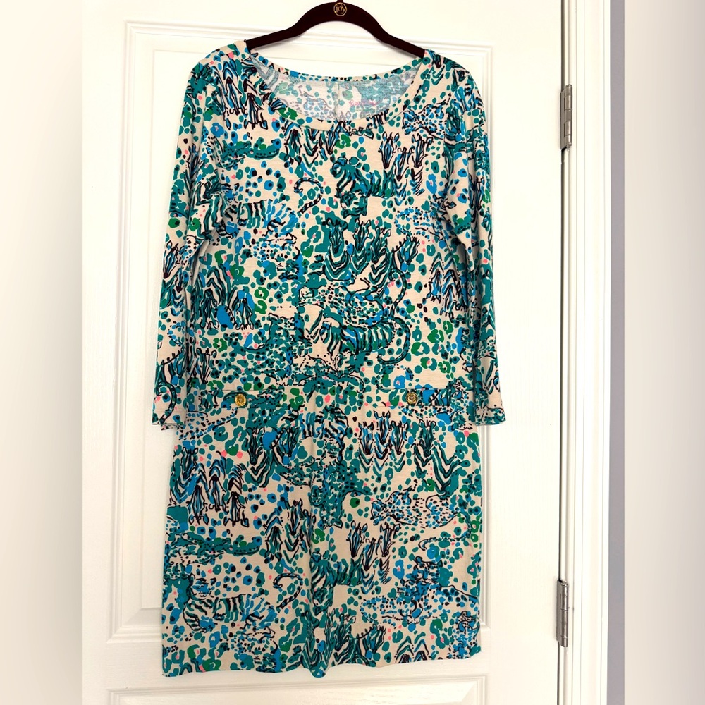 Lilly Pulitzer Corine Sea Oat Escapades in the Everglades dress